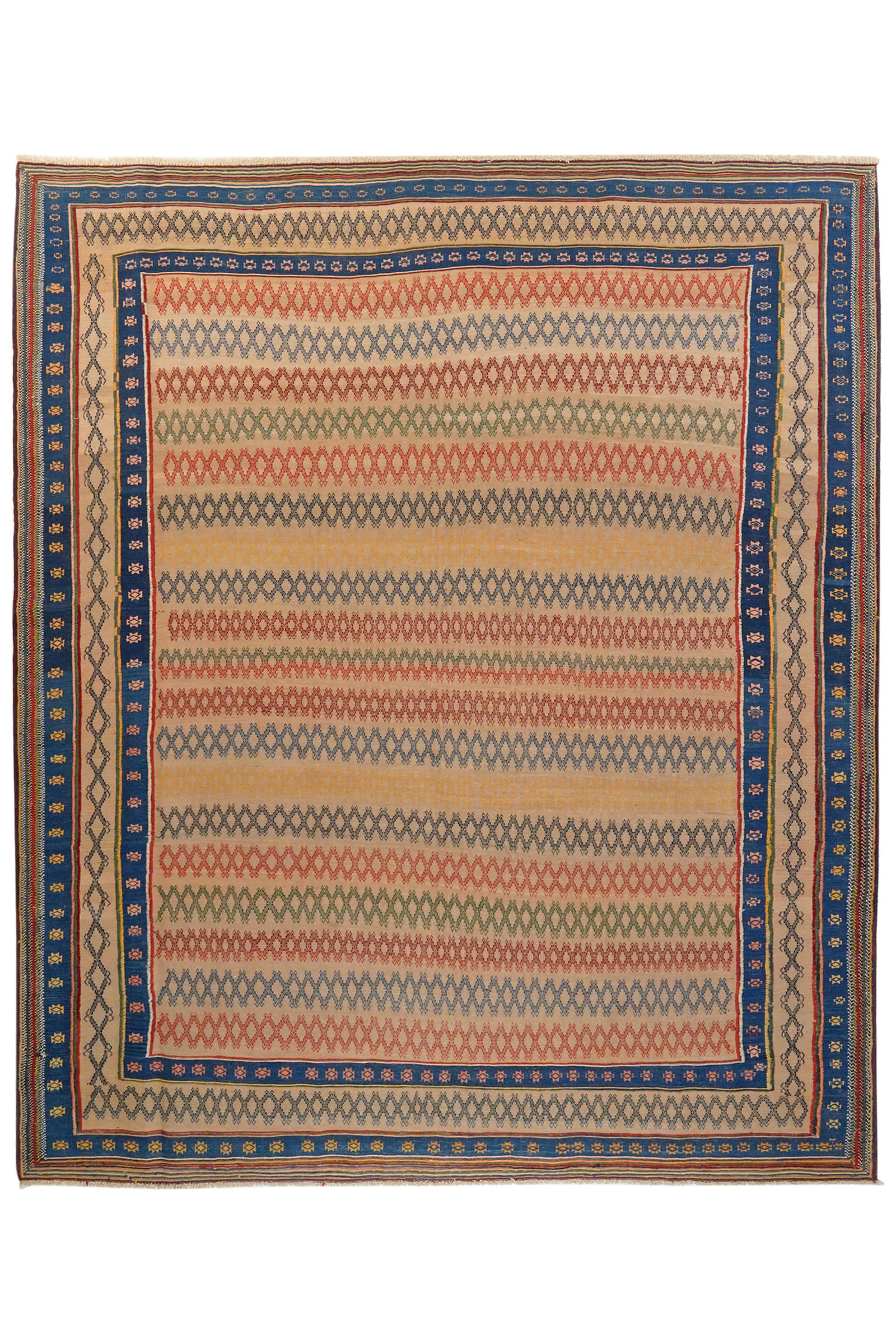 HANDWEBTEPPICH Sumak Afshar Beige 288/242 cm Schurwolle - Beige, Textil (242/288cm) - Looma