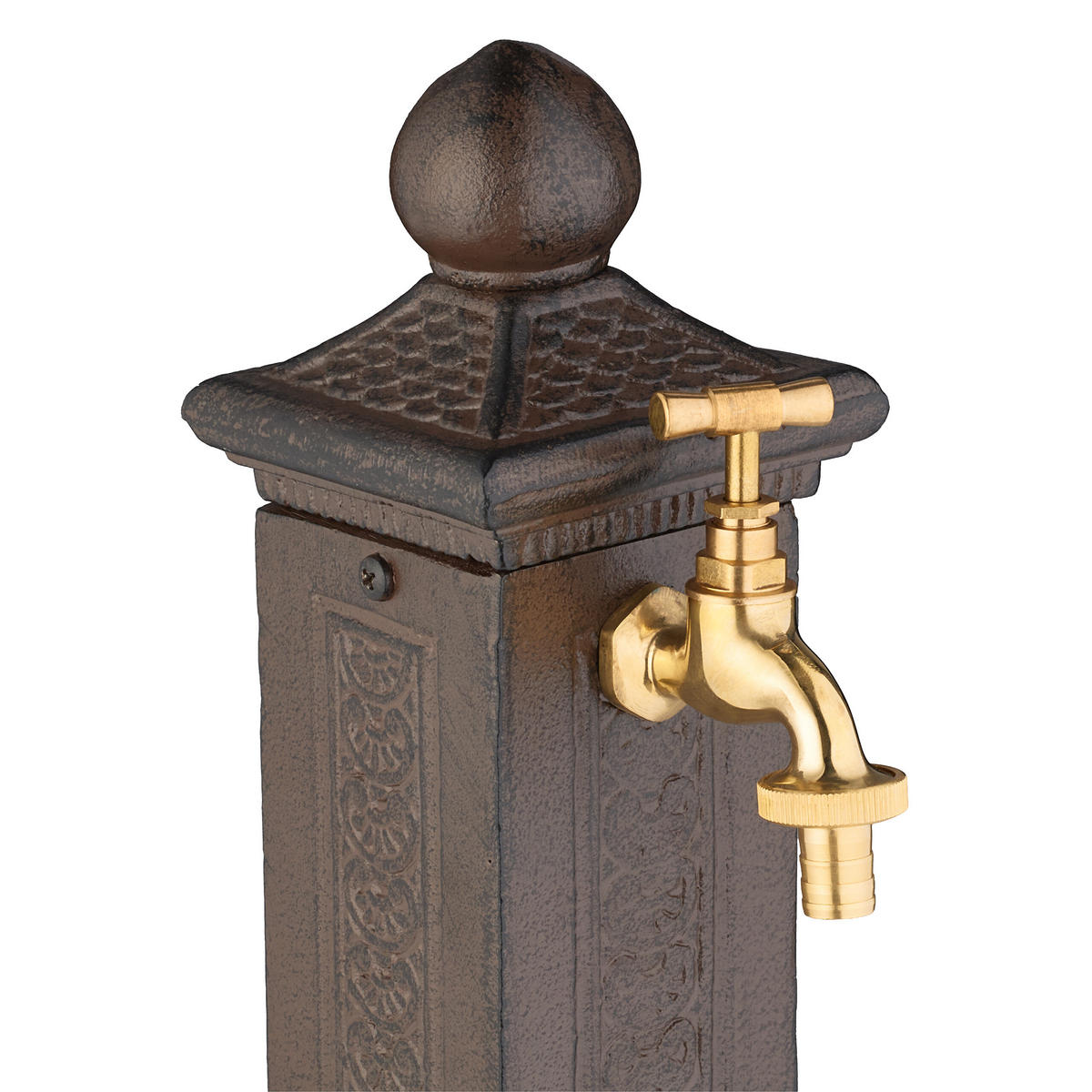 STANDBRUNNEN - Braun, Metall (18.5/14/47cm) - Relaxdays