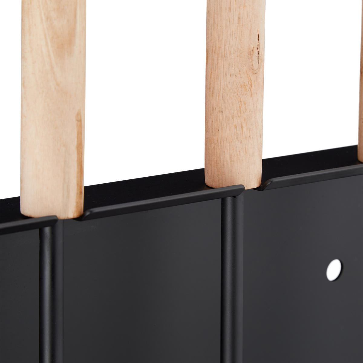 KAMINBESTECK - Schwarz, Holz/Metall (28/66/11cm) - Relaxdays