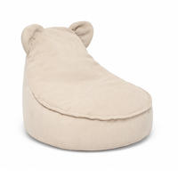 SITZSACK für Kinder, Bär, Slimcord, Beige - Cappuccino, Textil (58/50/67cm) - MeowBaby