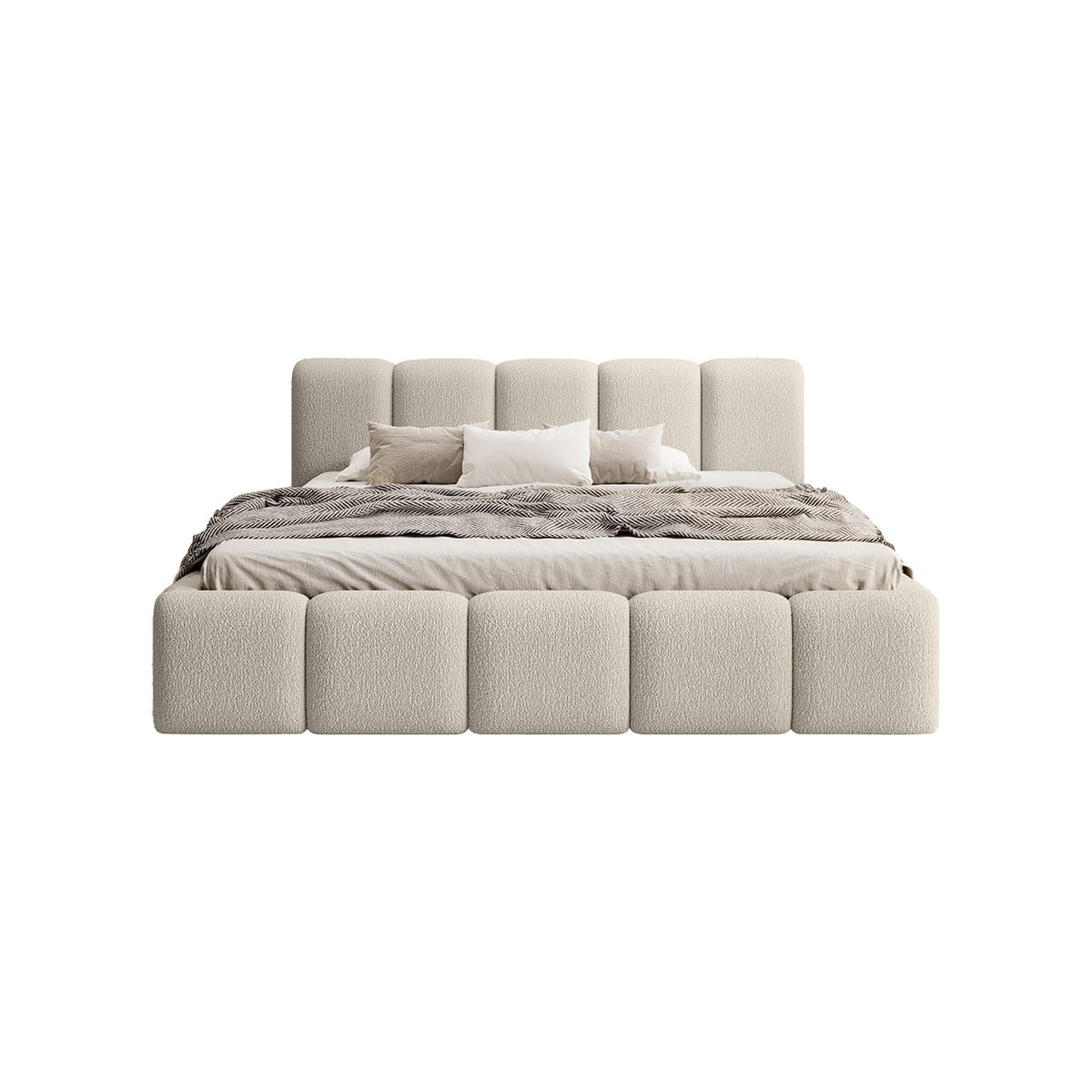 POLSTERBETT MOTSERRAT 120x200 cm, Beige - Beige, Textil (200/120cm) - Fedve