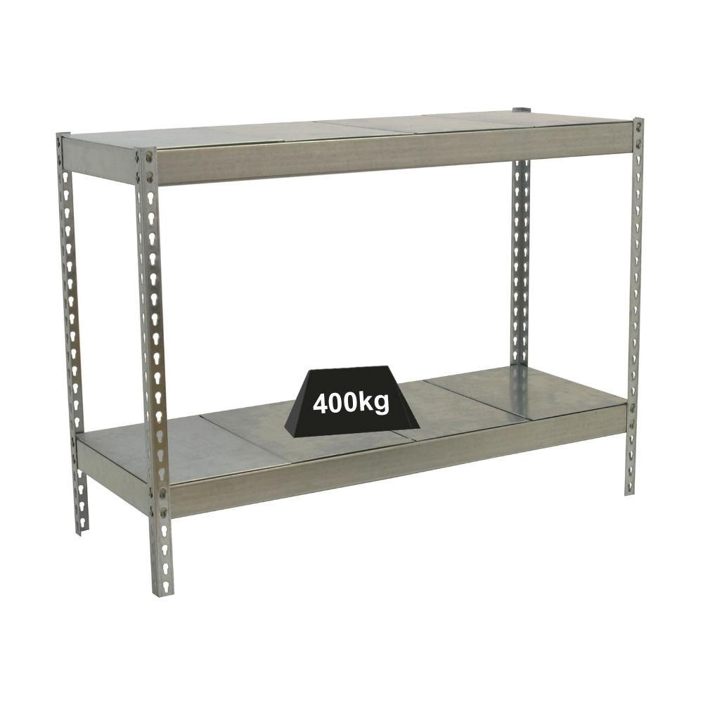 SCHWERLASTREGAL MINI METAL YETI TWO | HxBxT 90x120x75cm | Fachlast 400kg | Verzinkt - Silberfarben, Metall (120/90/75cm) - PROREGAL