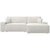 ECKSOFA Farese New Hellbeige Chenille - Ecru/Schwarz, Kunststoff/Textil (267/167cm) - Selsey
