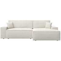 ECKSOFA Farese New Hellbeige Chenille - Ecru/Schwarz, Kunststoff/Textil (267/167cm) - Selsey