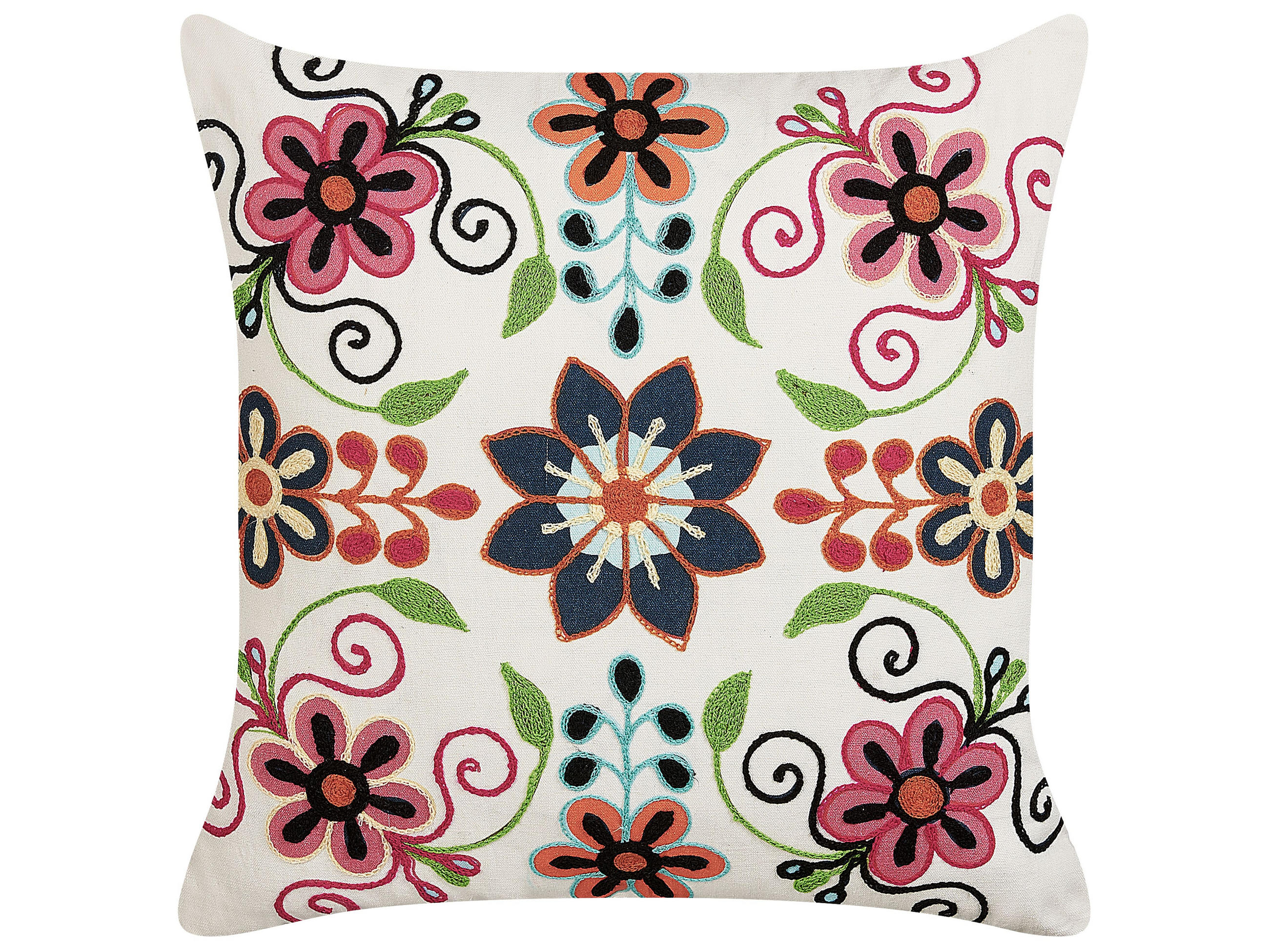 DEKOKISSEN 2er-Set Bunt 50/50 cm Bahraich - Multicolor, Naturmaterialen/Textil (50/50cm) - Beliani