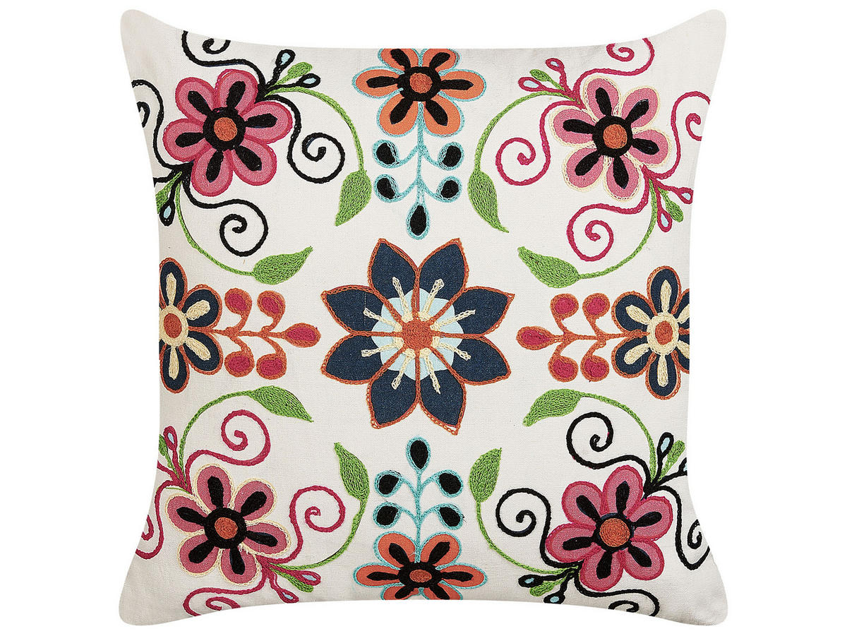 DEKOKISSEN 2er-Set Bunt 50/50 cm Bahraich - Multicolor, Naturmaterialen/Textil (50/50cm) - Beliani