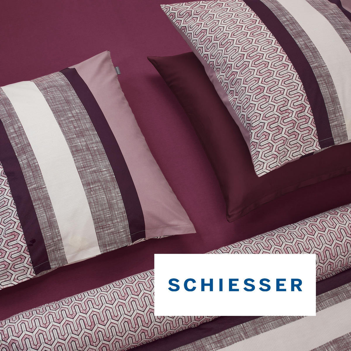 SPANNBETTLAKEN Elli 97 % Baumwolle, 3 % Elasthan 180x200 cm Beere - Beere, Textil (180/200cm) - SCHIESSER