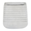 BLUMENTOPF weiß quadratisch 28/28/27 cm Parikia - Weiß, Naturmaterialen (27cm) - Beliani