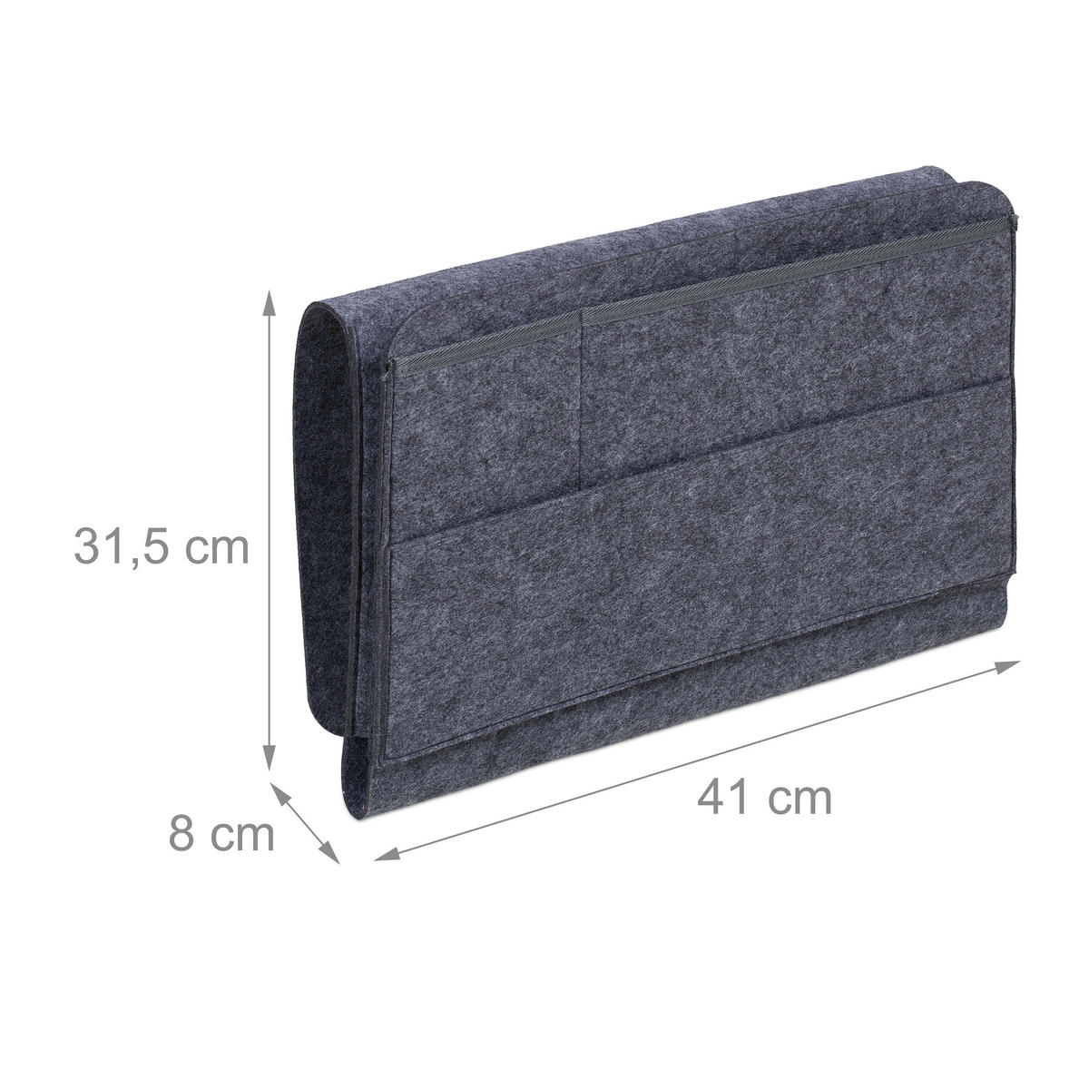 2XBETTTASCHE - Anthrazit, Textil (8/41/31.5cm) - Relaxdays