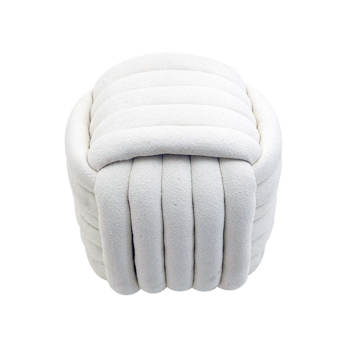 POUF Weiß 50/50/45 cm - Weiß, Textil (50/45/50cm) - Mobili Rebecca