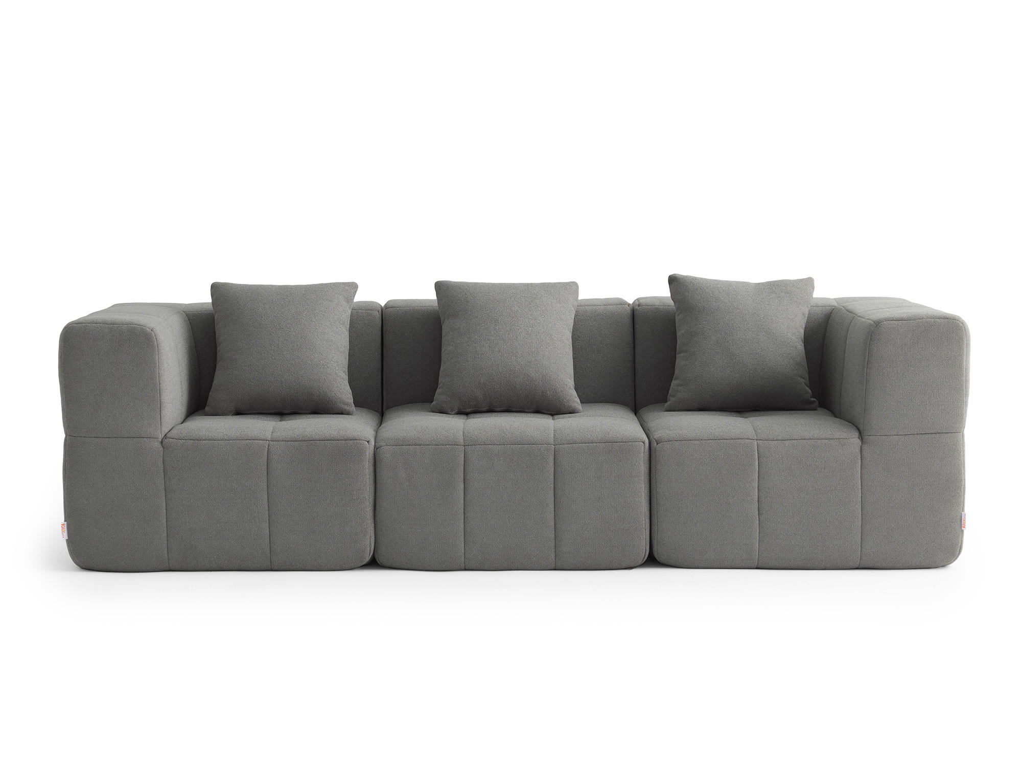 3-SITZER-SOFA Bouclé-Stoff Wolkengrau - Grau, Textil (260/73/95cm) - MILYsofa