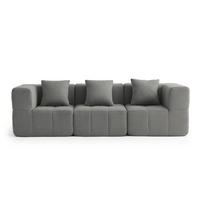 3-SITZER-SOFA Bouclé-Stoff Wolkengrau - Grau, Textil (260/73/95cm) - MILYsofa
