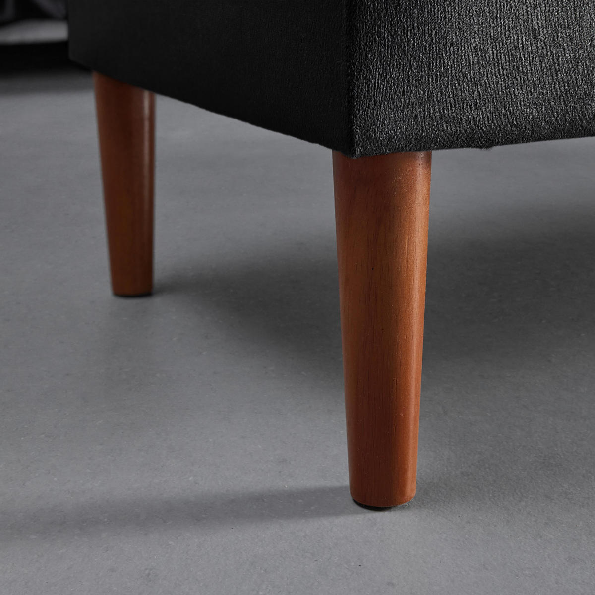 HOCKERBANK Jessy Schwarz Samt Gepolstert mit Stauraum - Schwarz, Holz (150/50/55cm) - Bessagi Home