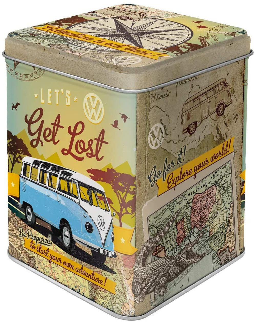 TEEDOSE Volkswagen VW Bulli Let's Get Lost - Multicolor, Metall (1/9.5cm) - Nostalgic-Art