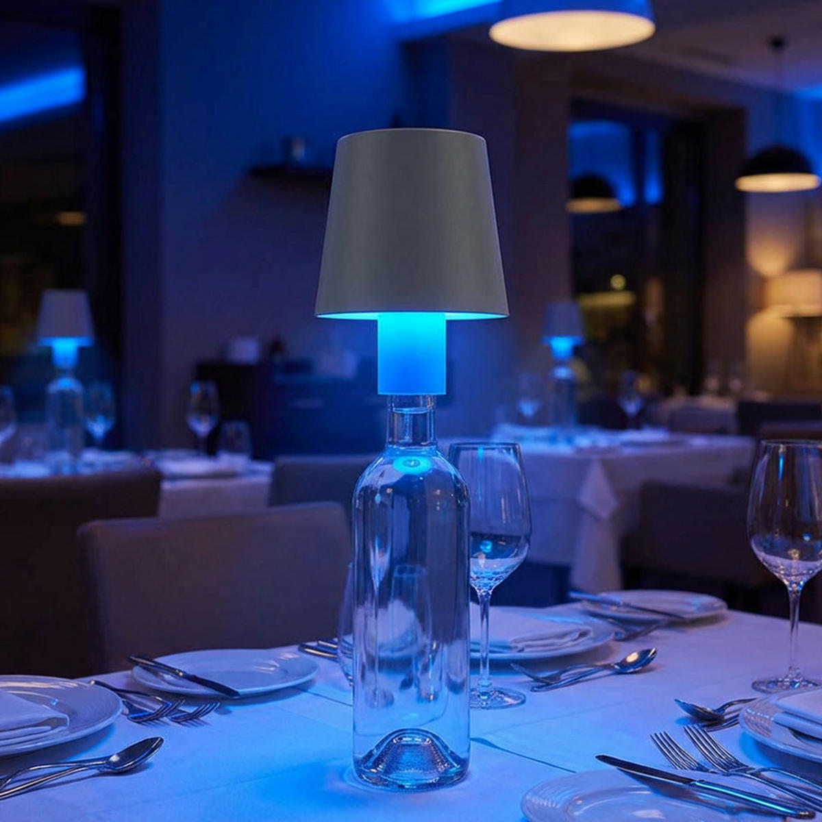LED TISCHLEUCHTE YARA Grau - Grau, Kunststoff (10.5/10.5/14cm) - Globo Lighting