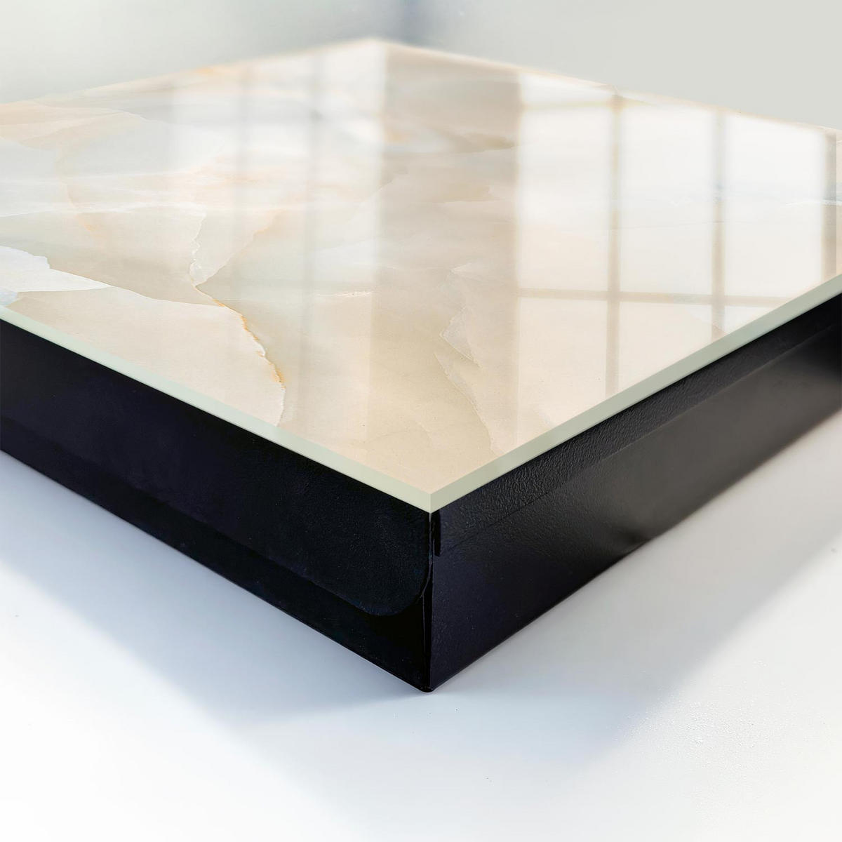 SCHLÜSSELBOX Schwarz 30x30 cm- Türöffnung nach rechts - Cremig und beruhigend - Creme, Metall (30/30/5cm) - TULUP