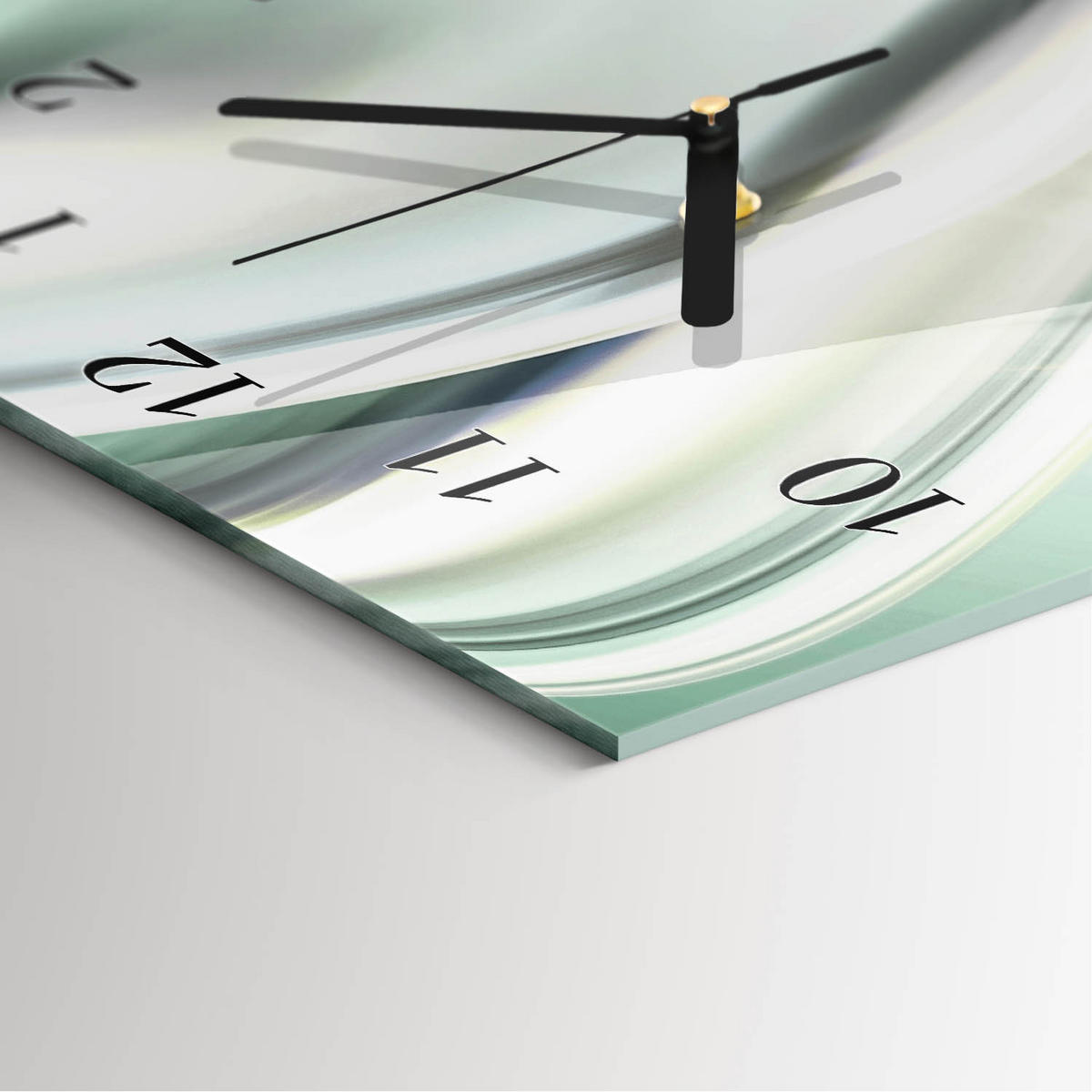 WANDUHR 60x30 cm - Palmen - Grau, Glas (30/60/0.4cm) - TULUP