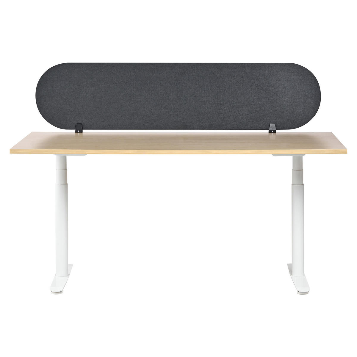 SCHREIBTISCHTRENNWAND 160x40 cm Dunkelgrau Sparky - Dunkelgrau, Textil (2/160/40cm) - Beliani