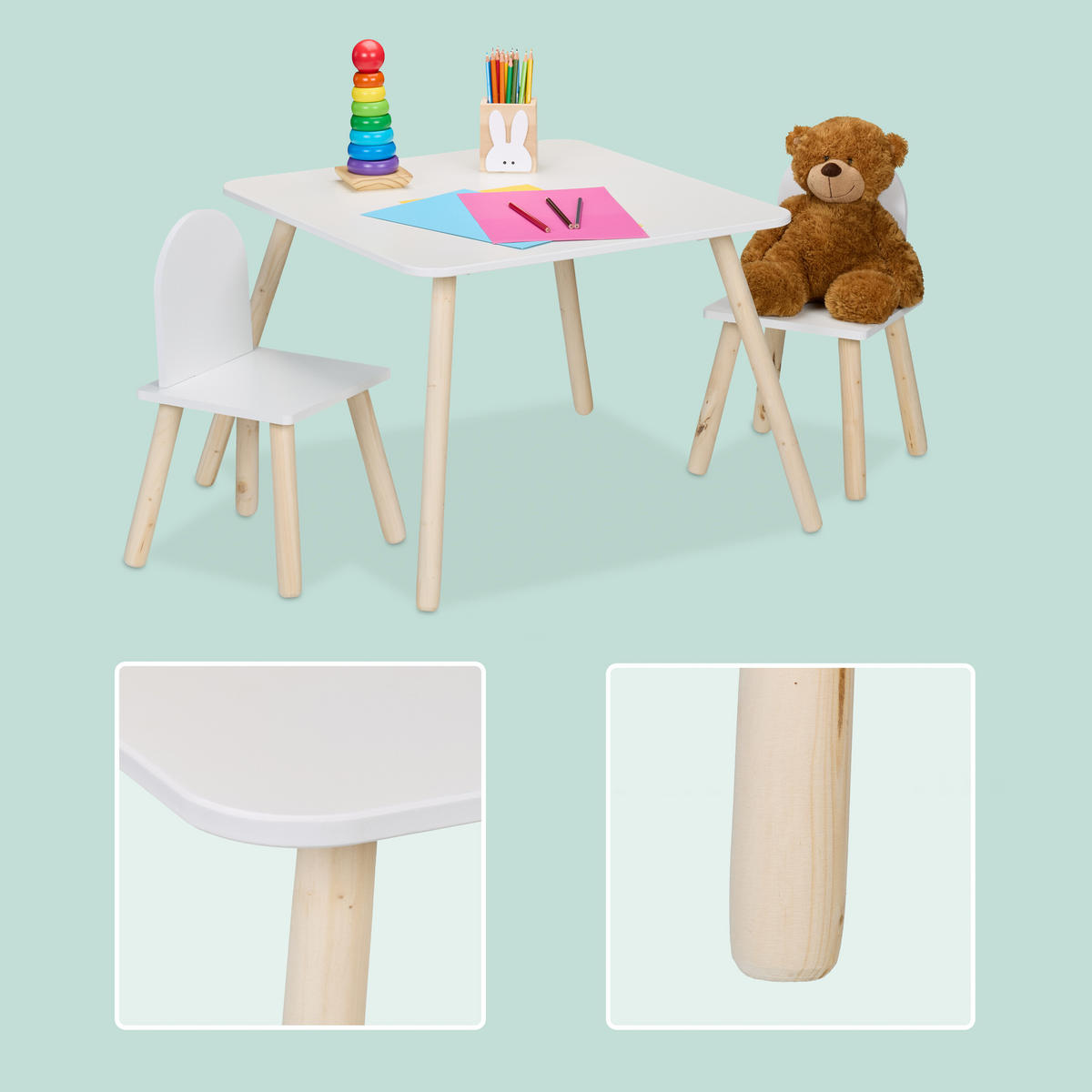 KINDERSITZGRUPPE - Multicolor, Holz/Holzwerkstoff (60/45/60cm) - Relaxdays