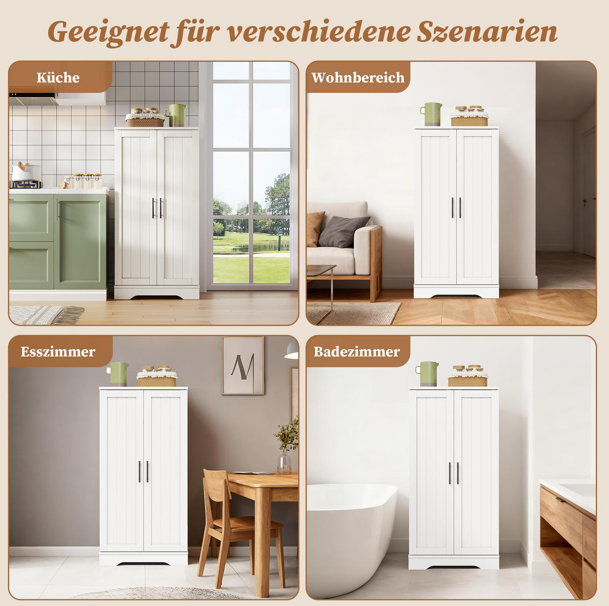 HOCHSCHRANK mit LED-Sensorlicht 120 x 60 x 40 cm MDF Weiß - Weiß, Holzwerkstoff (40/120/60cm) - Meubliv