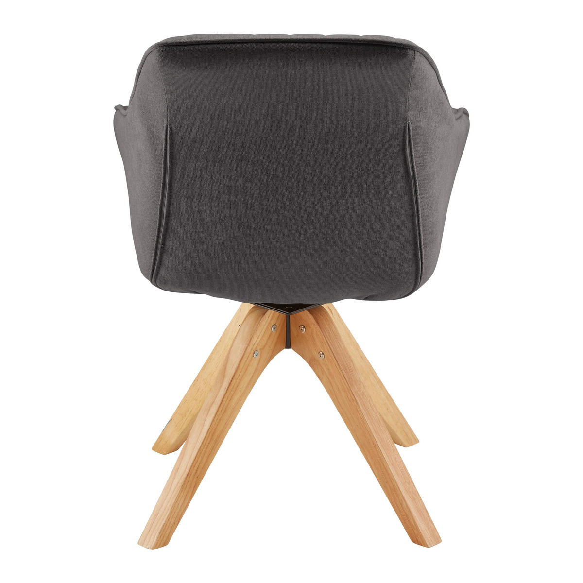 ARMLEHNSTUHL Leonie Grau Webstoff Drehbar Gepolstert - Grau, Holz (60/84/61cm) - Bessagi Home