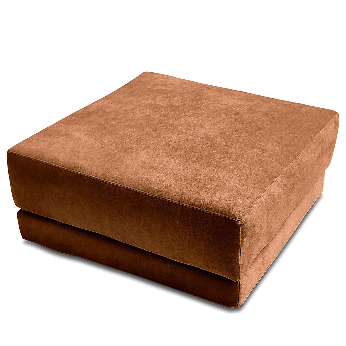 POLSTERHOCKER mit Wechselbezug - Webstoff - Schwarz/Kupferfarben, Holz/Kunststoff (92/45/92cm) - home24