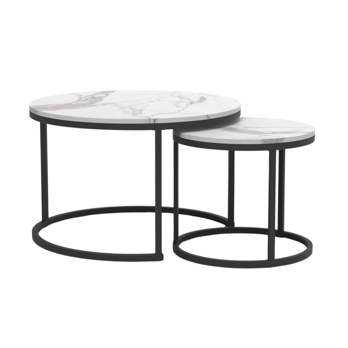 Calicosy SADA 2 kulatých konferenčních stolků, délka 70 cm - LENNY