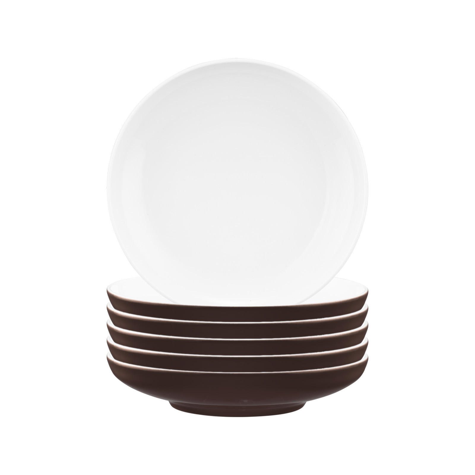 SUPPENTELLER Sento Home Pure Colors Chocolate Brown ø 21,3 cm 6er Set - Dunkelbraun, Keramik (21.3cm) - Seltmann Weiden