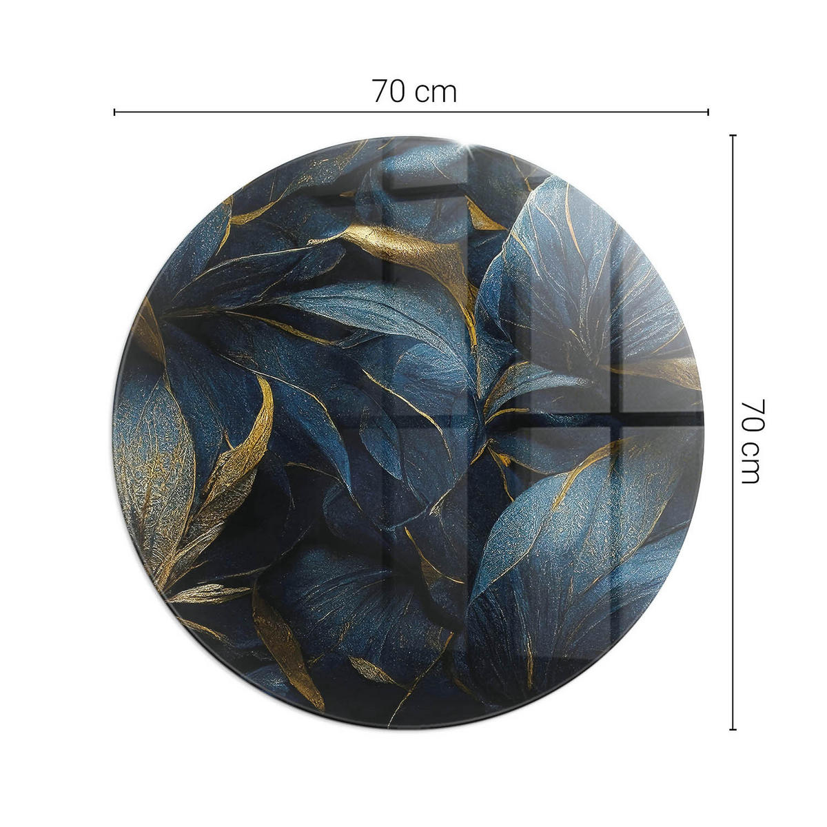 GLASPLATTE für Kamin Ø 70 cm Marineblau - Dunkelblau, Glas (70/70/0.4cm) - ArtPrintCave