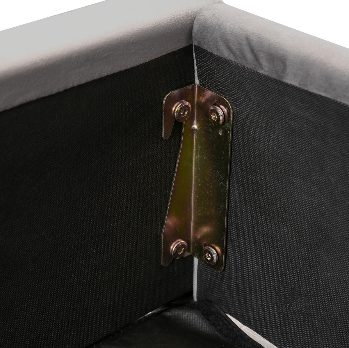 POLSTERBETT 160/200 cm Grau aus Velvet mit Bettkasten - Grau, Textil (160/200cm) - OKMYHOME