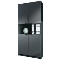 BÜROSCHRANK Logan Fronten in Graphit Seidenmatt - Graphitfarben, Holzwerkstoff (82/184/37cm) - Vladon