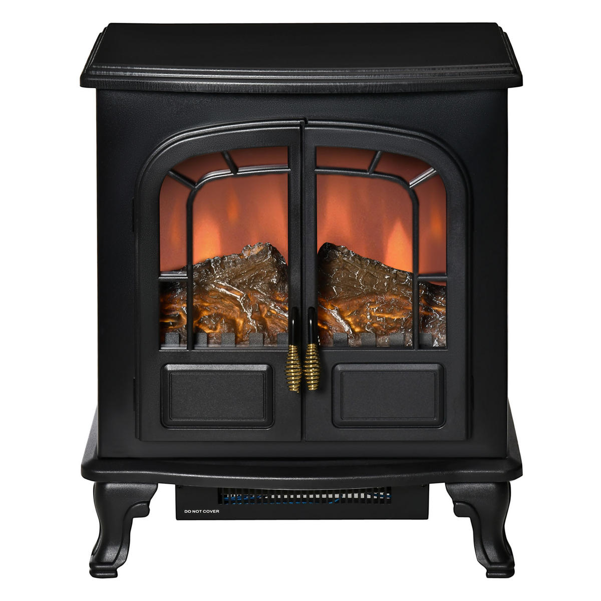 ELEKTROKAMIN DE-17010 Neo-retro 2 Glastüren 1000/2000 W Schwarz - Schwarz, Metall (51/60/28cm) - ComfortXL