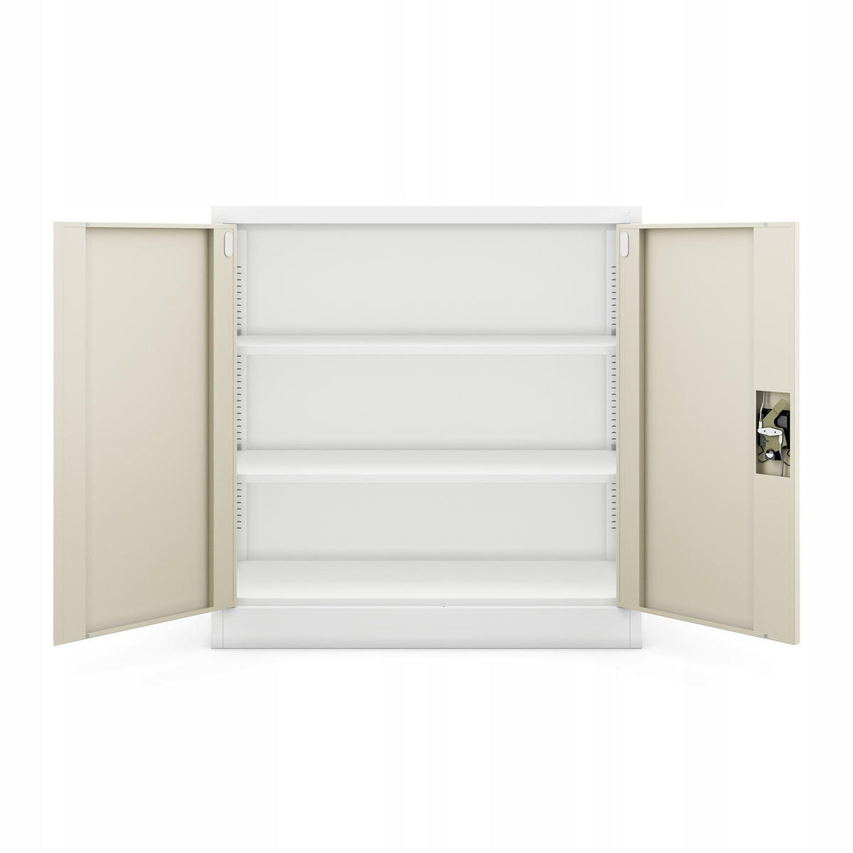 METALLSCHRANK Beata - Beige/Weiß, Metall (90/93/40cm) - Jan Nowak