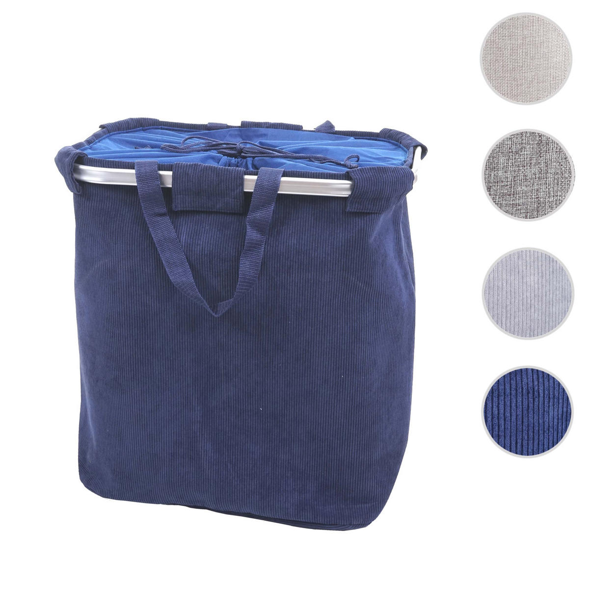 KOŠ NA PRÁDLO Modrý - modrá, textil (52/54/32cm) - MCW