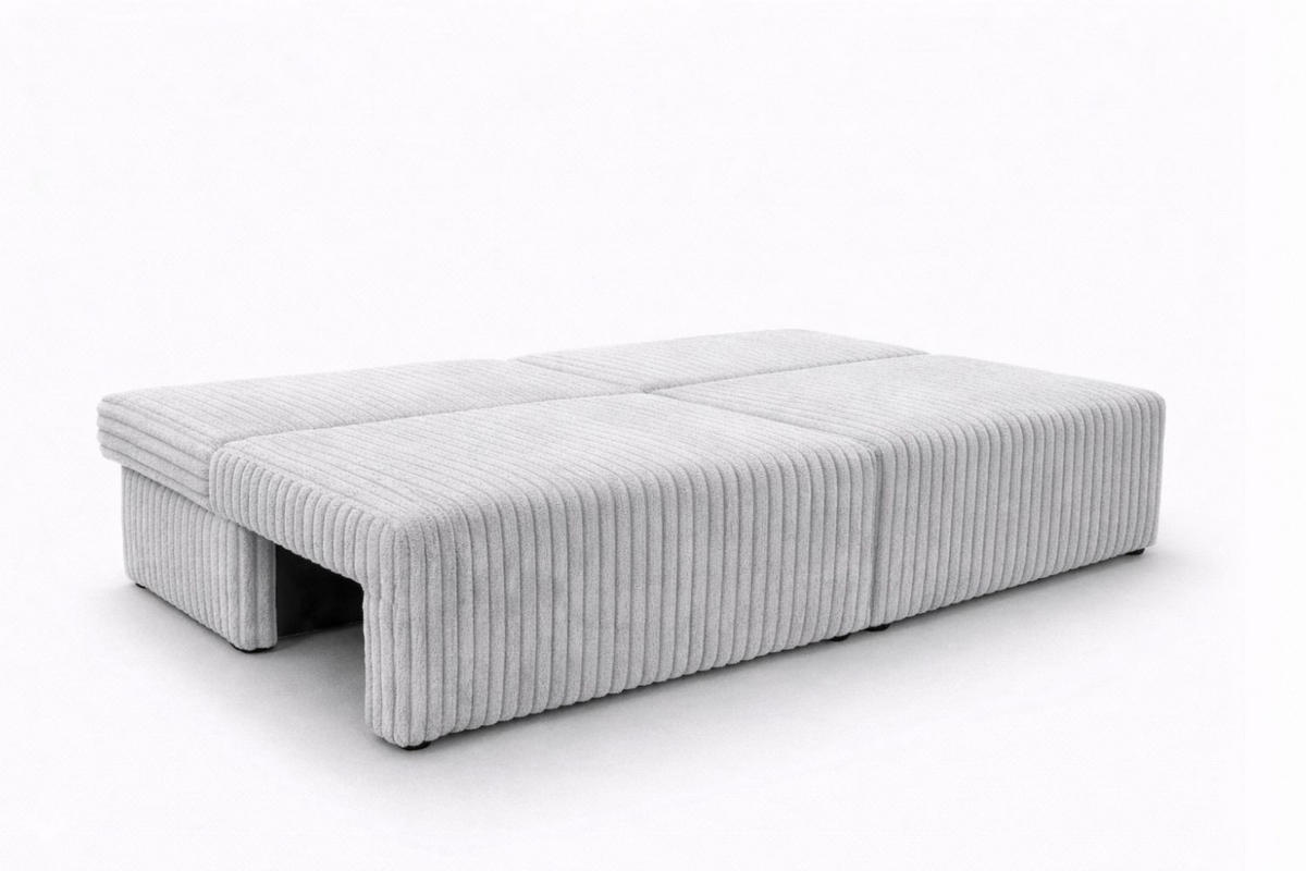SOFA Mit Schlaffunktion Und Bettkasten, Cordstoff Tilia, Grau, BEST MINI - Grau, Holz (200/83/98cm) - Kaiser Möbel
