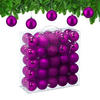 50XWEIHNACHTSKUGELN - Pink, Kunststoff (6/7/6cm) - Relaxdays