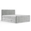 BOXSPRINGBETT Velouria Hellgrau 140/200 cm - Hellgrau/Schwarz, Holz/Holzwerkstoff (140/200cm) - Maison de Reve