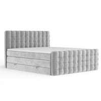 BOXSPRINGBETT Velouria Hellgrau 140/200 cm - Hellgrau/Schwarz, Holz/Holzwerkstoff (140/200cm) - Maison de Reve