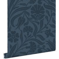 TAPETE Blumen 53 cm x 10.05 m - Blau, Papier (53/1000cm) - ESTAhome