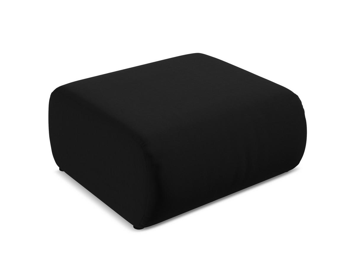 POUF Samt Stoff Schwarz - Schwarz, Kunststoff/Textil (94/40/89cm) - Makamii