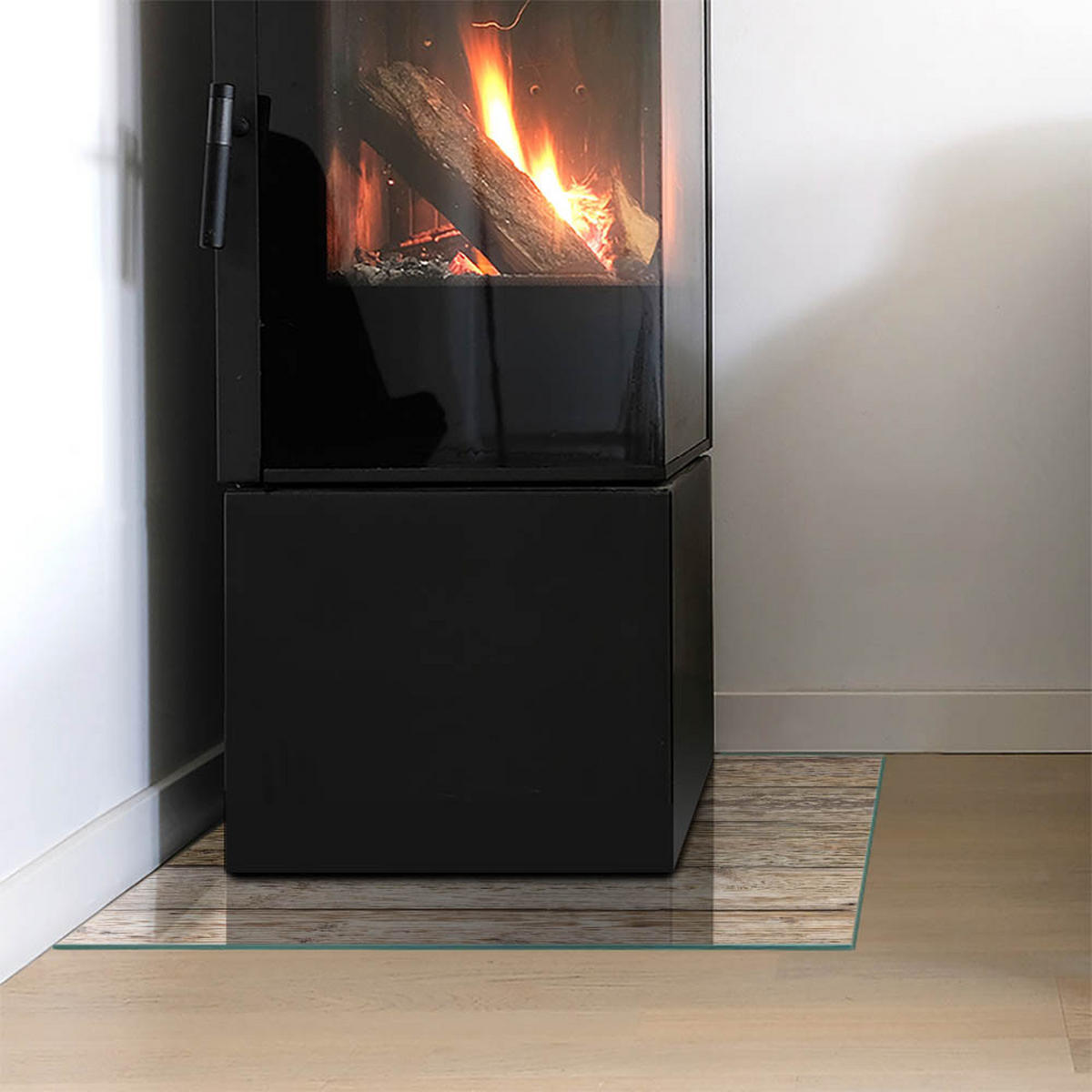 GLASPLATTE für Kamin 50 × 50 cm Beige - Beige, Glas (50/50/0.4cm) - ArtPrintCave