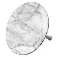 BADEWANNENSTÖPSEL Marmor - Grau, Metall (8/10/10cm) - Sanilo