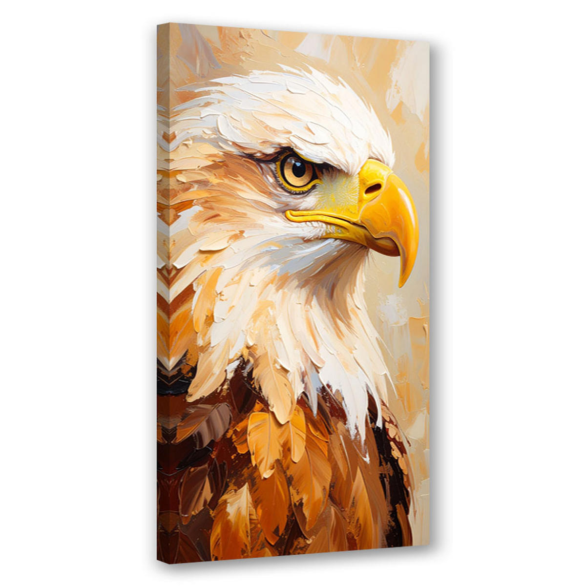 LEINWANDBILD Adler Vögel Tier gemalt 40x80cm - Beige, Textil (40/80cm) - Feeby