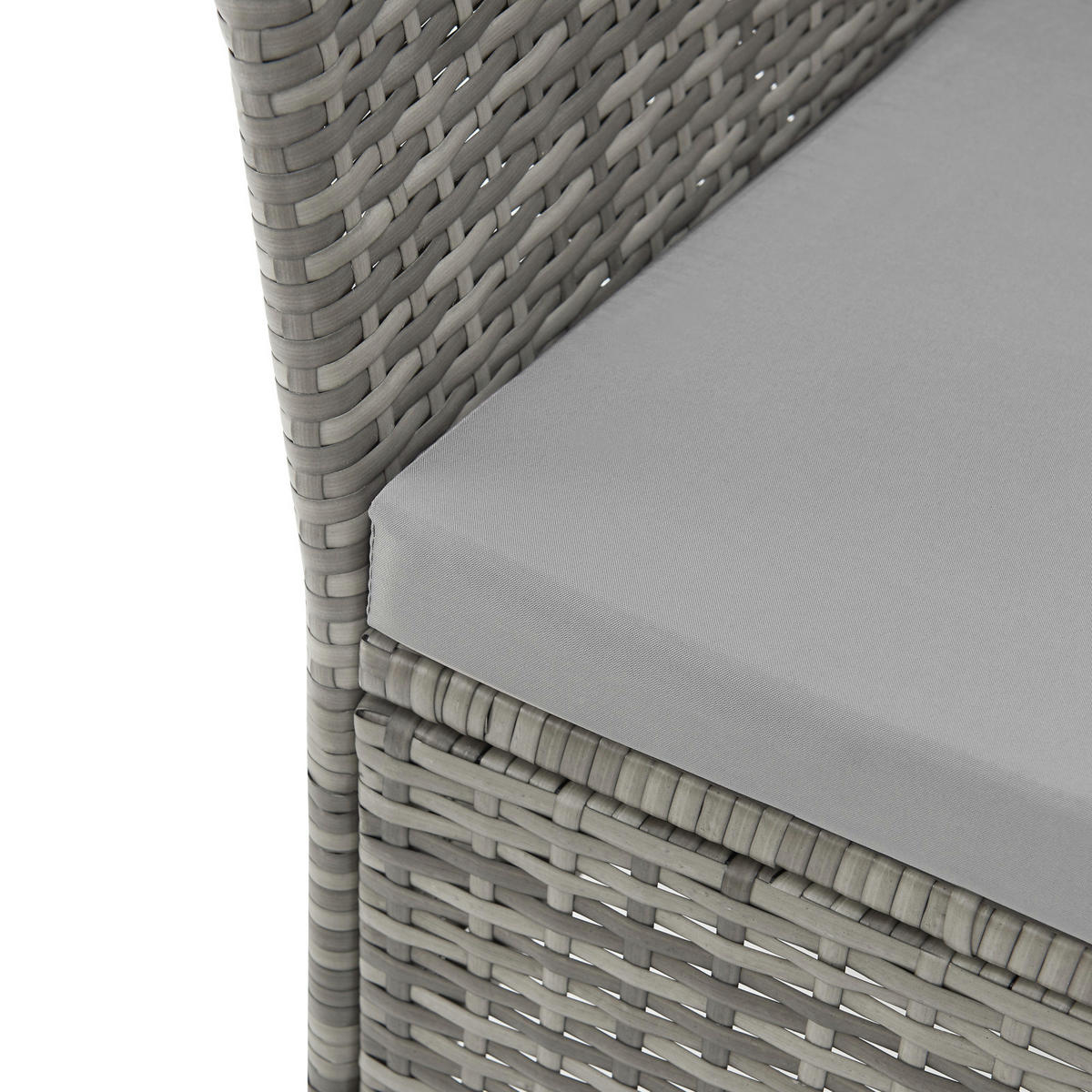 RATTANBANK Chicago Schwarz - Grau, Kunststoff (134/84/62cm) - SVITA