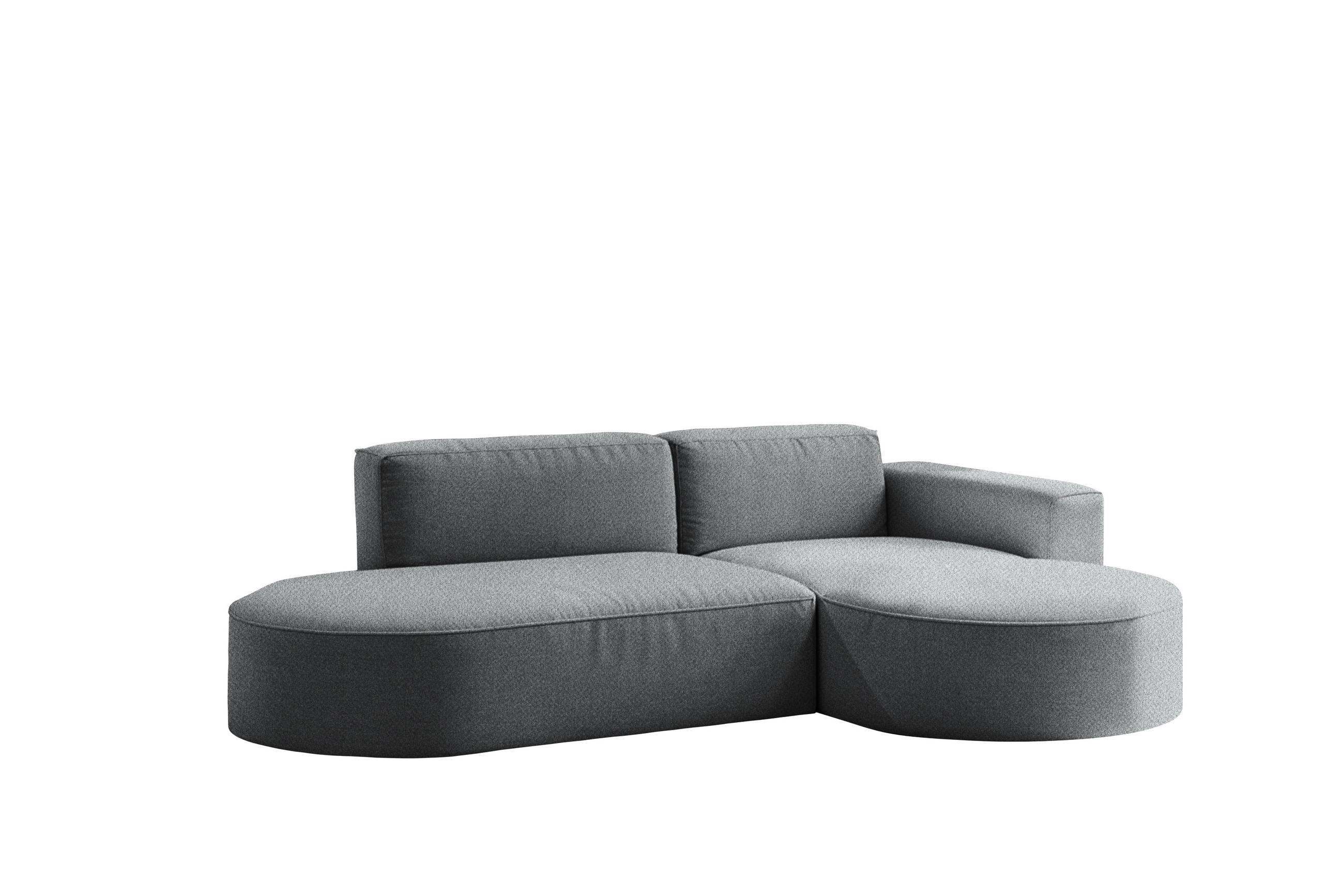 ECKSOFA Modena Studio Falten, Stoff Alpine, Anthrazit Rechts - Anthrazit, Holz (236/165cm) - Kaiser Möbel