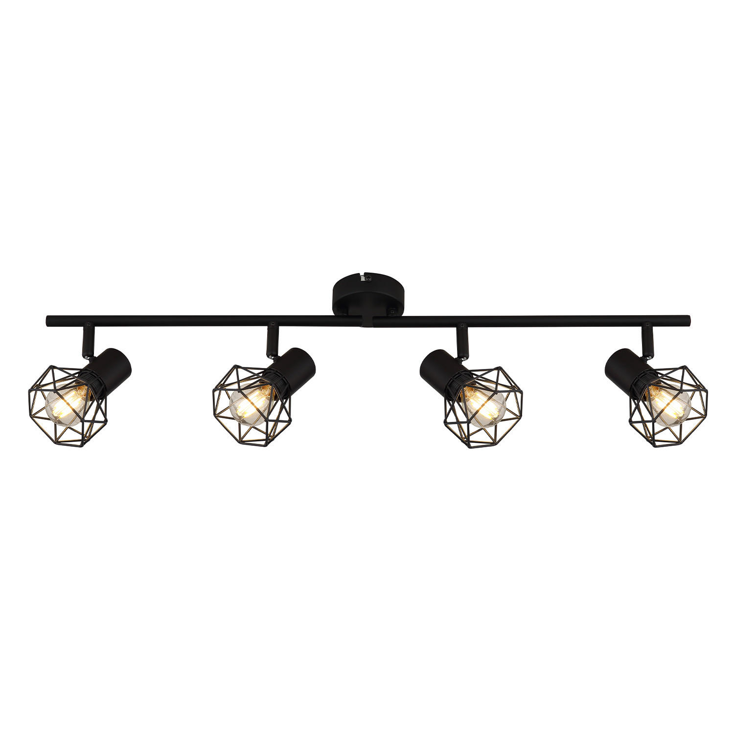 DECKENSTRAHLER Flagler 4-flammig 71/20/9.5 cm - Schwarz, Metall (71/20/9.5cm) - Nettlife