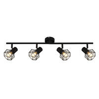 DECKENSTRAHLER Flagler 4-flammig 71/20/9.5 cm - Schwarz, Metall (71/20/9.5cm) - Nettlife