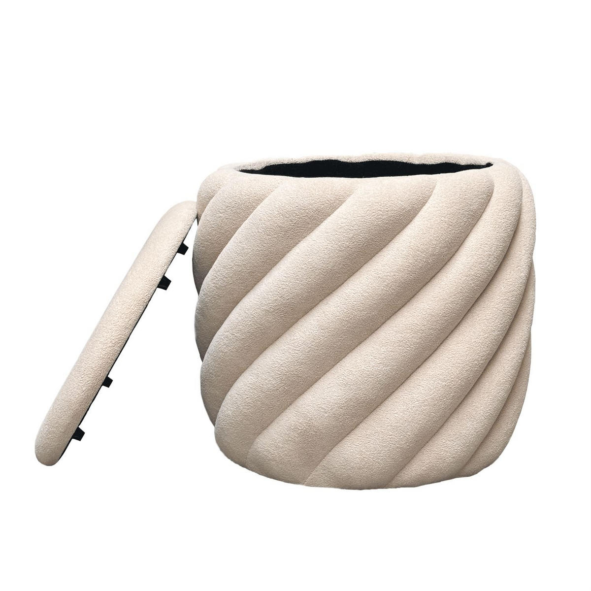 POUF NOEL gepolstert mit Stauraum beige - Beige, Textil (42/41/42cm) - Lookway