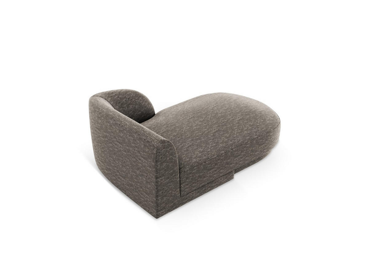 CHAISELONGUE rechts Miley aus Chenille-Stoff grau - Grau, Textil (90/70/156cm) - Micadoni