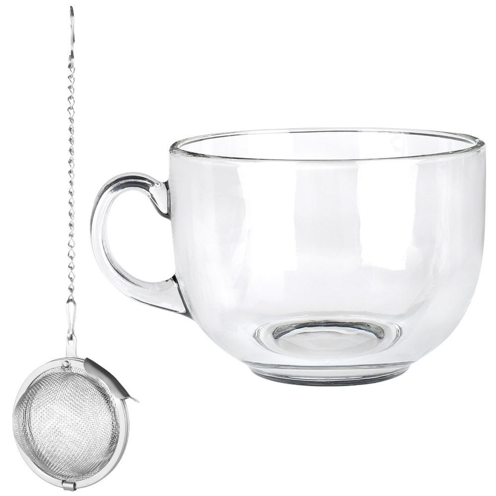 TEEGLAS XXL mit Brühsieb Edelstahl transparent - Klar, Glas (12/9/15cm) - Orion 